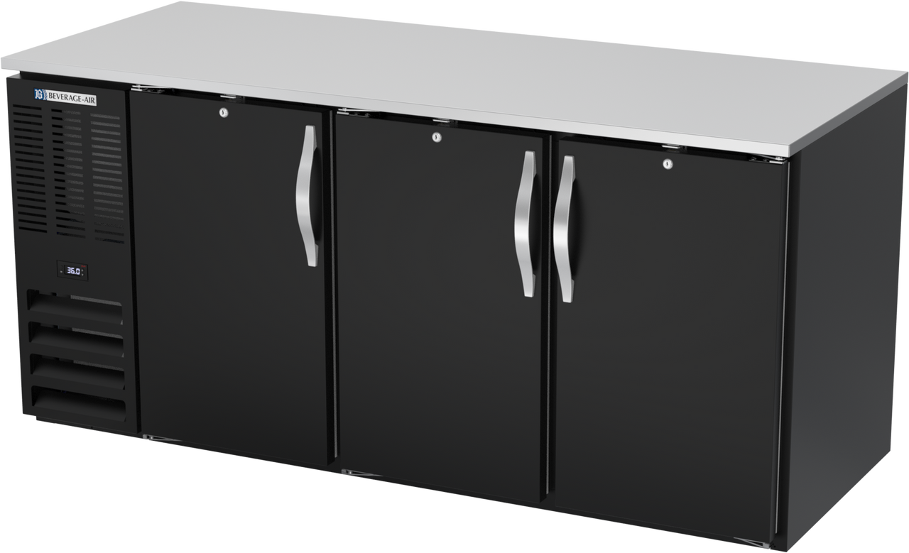 BB72HC-B | 72" Solid Doors Back Bar in Black BB72HC-B | 72" Solid Doors Back Bar in Black