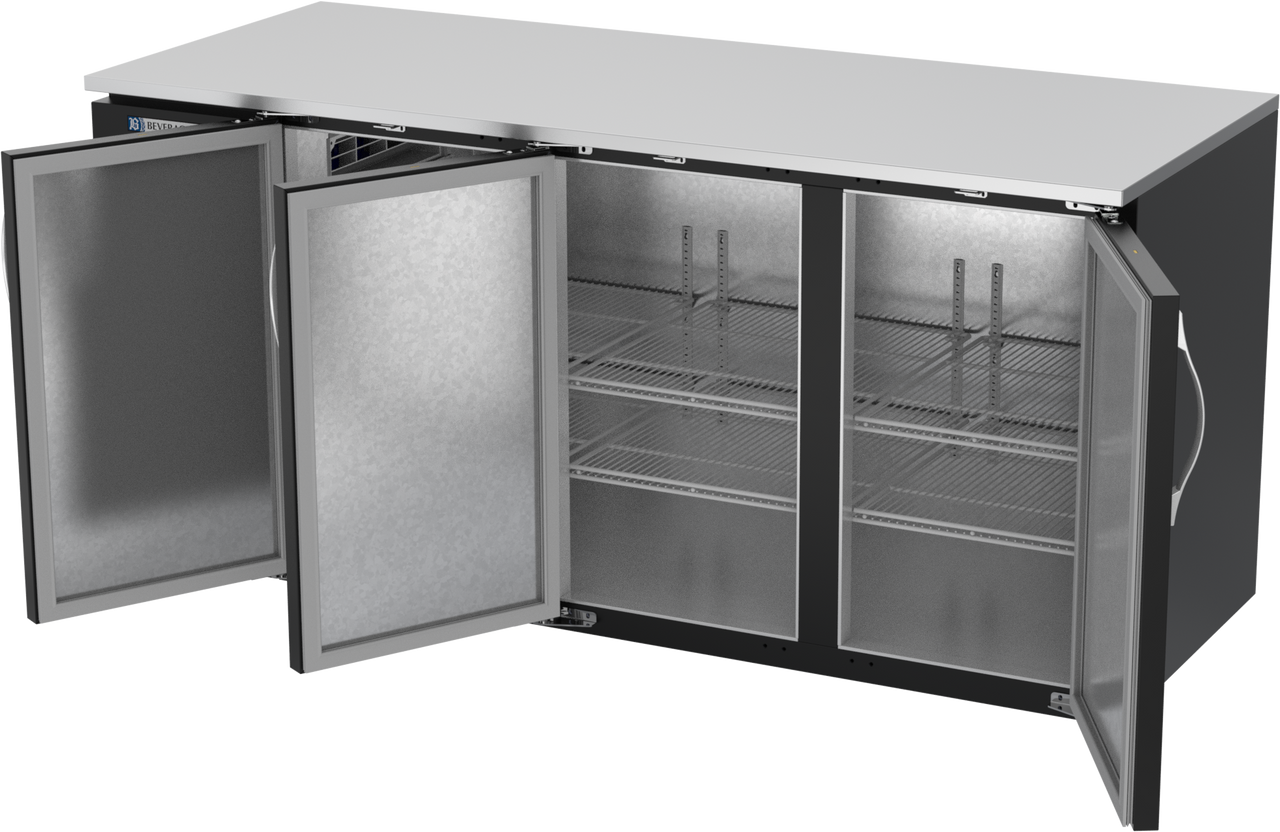 BB72HC-B | 72" Solid Doors Back Bar in Black BB72HC-B | 72" Solid Doors Back Bar in Black