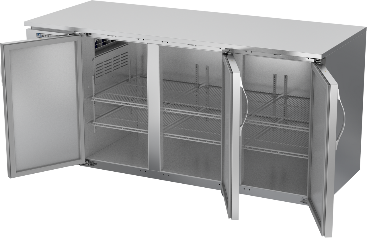 BB72HC-F-S | 72" Solid Doors Food Rated Back Bar in Stainless Steel