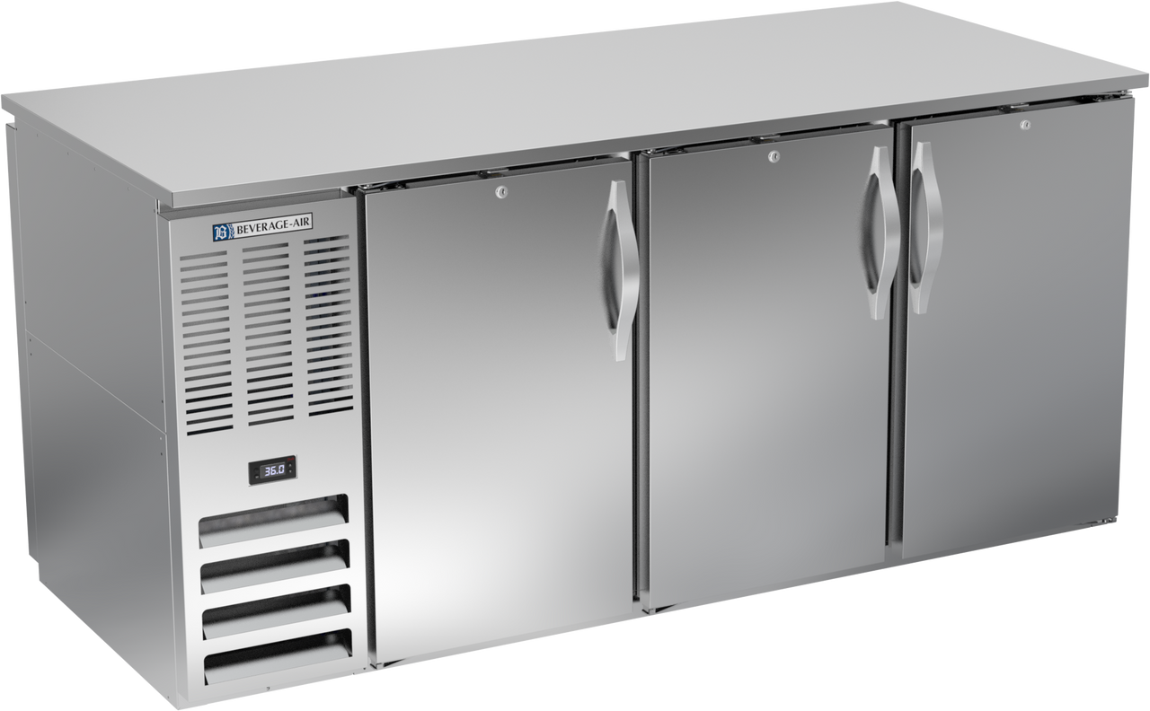 BB72HC-PT-S | 72" Solid Doors Pass-thru Back Bar in Stainless Steel