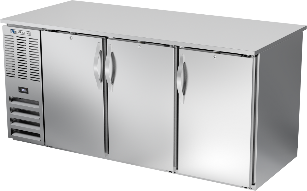 BB72HC-PT-S | 72" Solid Doors Pass-thru Back Bar in Stainless Steel