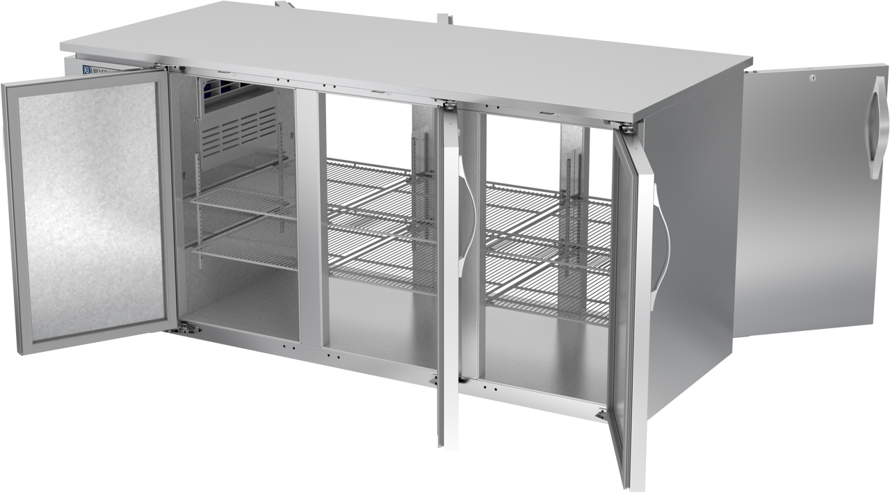 BB72HC-PT-S | 72" Solid Doors Pass-thru Back Bar in Stainless Steel