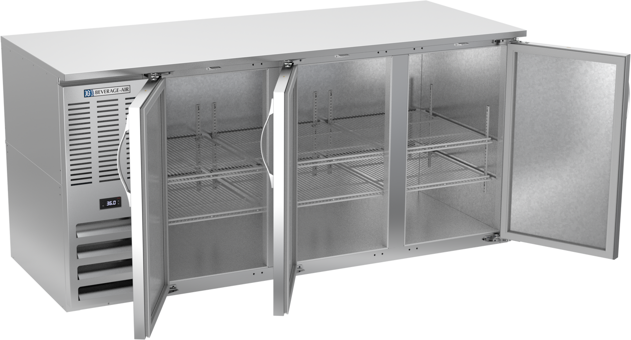 BB72HC-S | 72" Solid Doors Back Bar in Stainless Steel