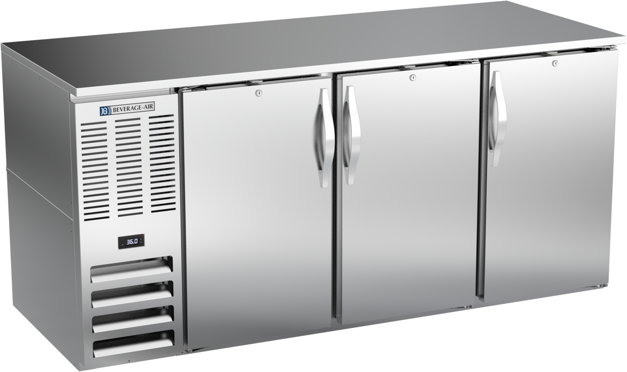 BB72HC-S | 72" Solid Doors Back Bar in Stainless Steel