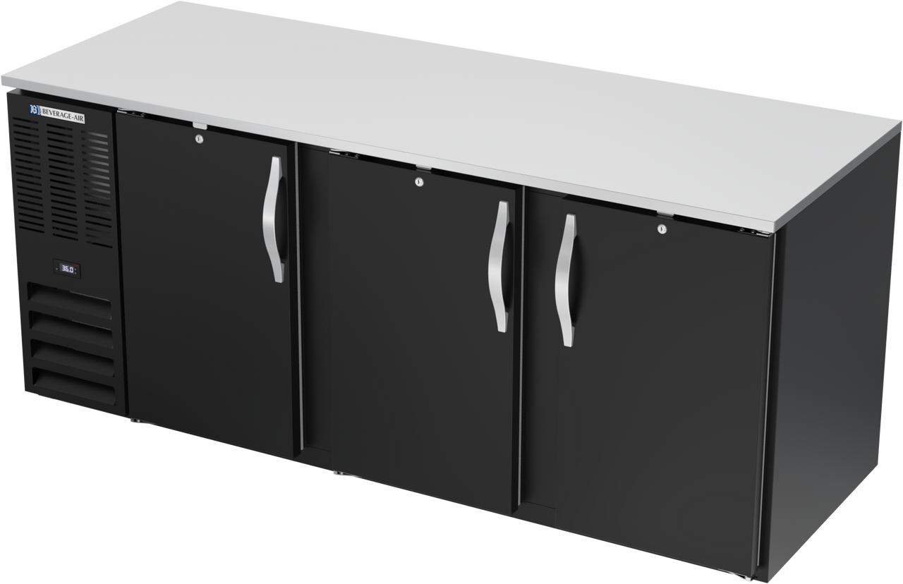 BB78HC-B | 78" Solid Doors Back Bar in Black BB78HC-B | 78" Solid Doors Back Bar in Black