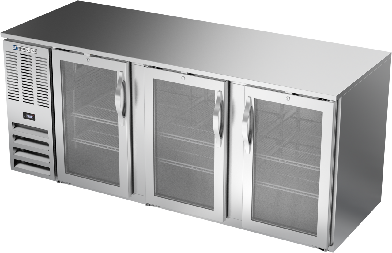 BB78HC-FG-S | 78" Glass Doors Food Rated Back Bar in Stainless Steel BB78HC-FG-S | 78" Glass Doors Food Rated Back Bar in Stainless Steel