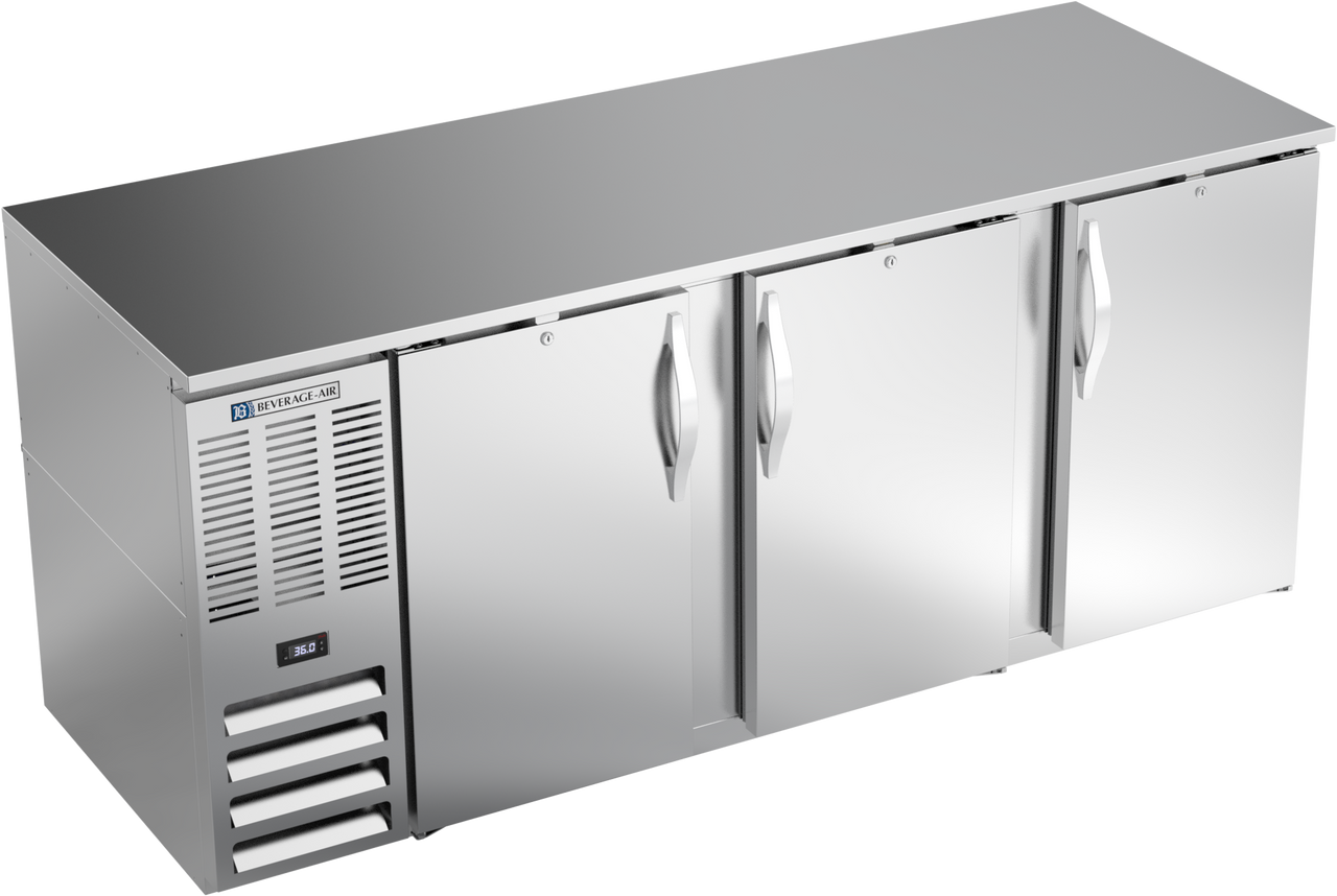 BB78HC-F-S | 78" Solid Doors Food Rated Back Bar in Stainless Steel