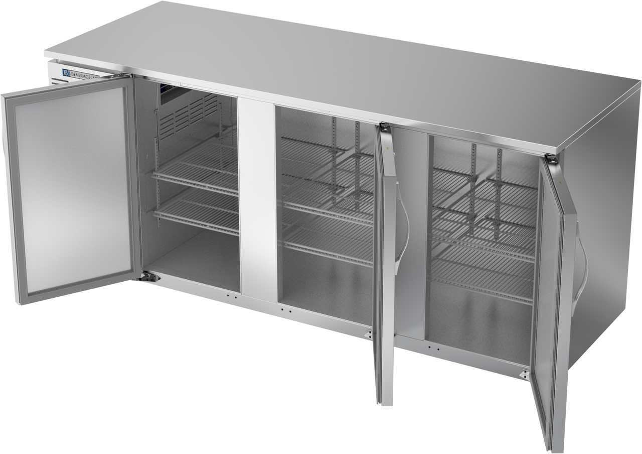 BB78HC-F-S | 78" Solid Doors Food Rated Back Bar in Stainless Steel