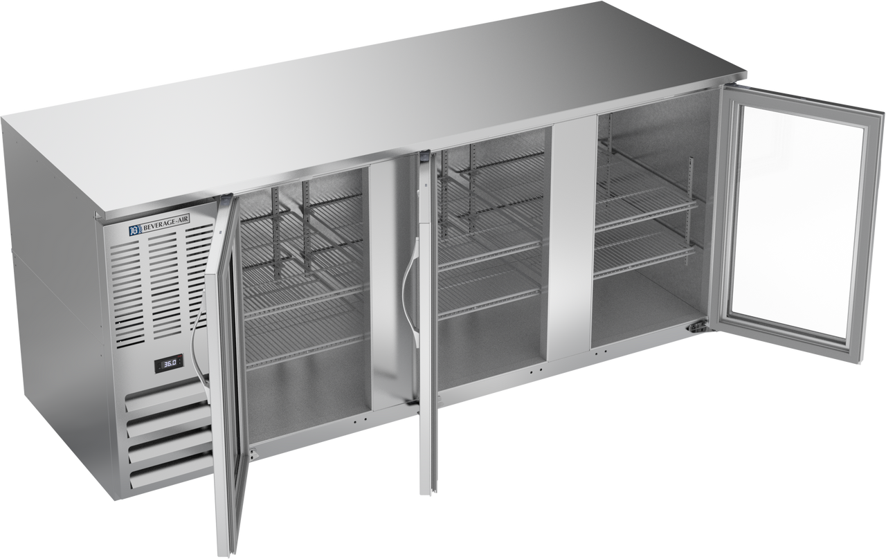 BB78HC-G-S | 78" Glass Doors Back Bar in Stainless Steel BB78HC-G-S | 78" Glass Doors Back Bar in Stainless Steel