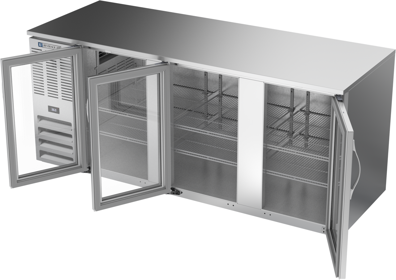 BB78HC-G-S | 78" Glass Doors Back Bar in Stainless Steel BB78HC-G-S | 78" Glass Doors Back Bar in Stainless Steel