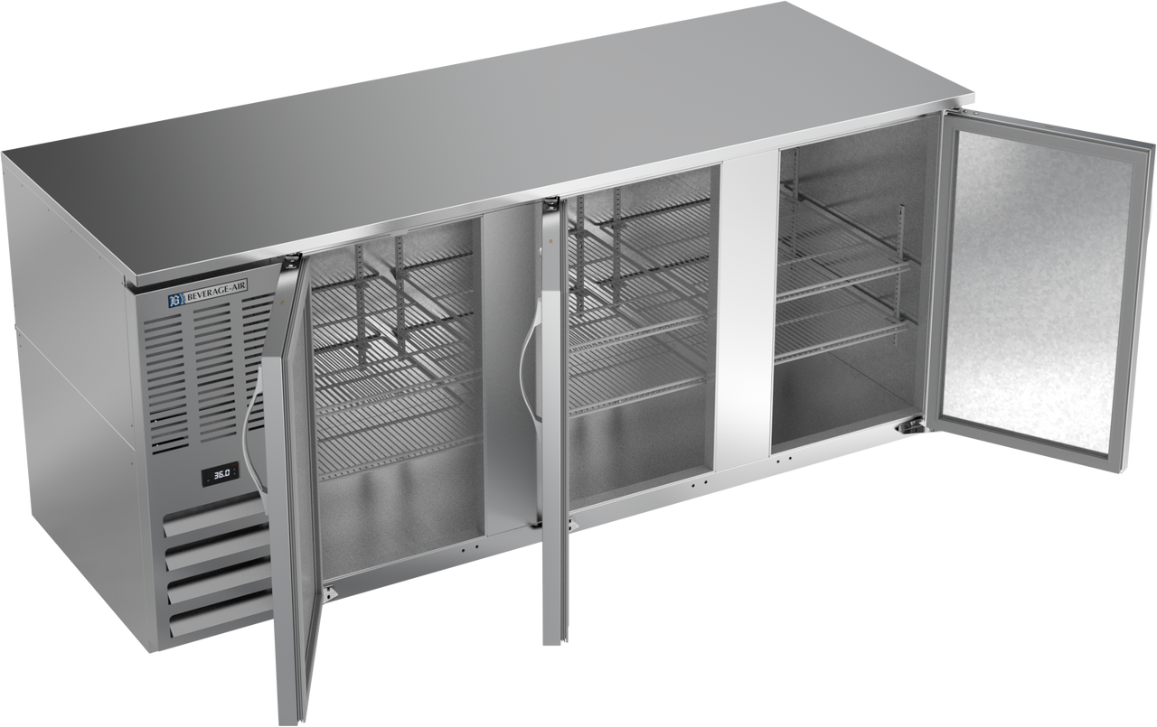 BB78HC-S | 78" Solid Doors Back Bar in Stainless Steel