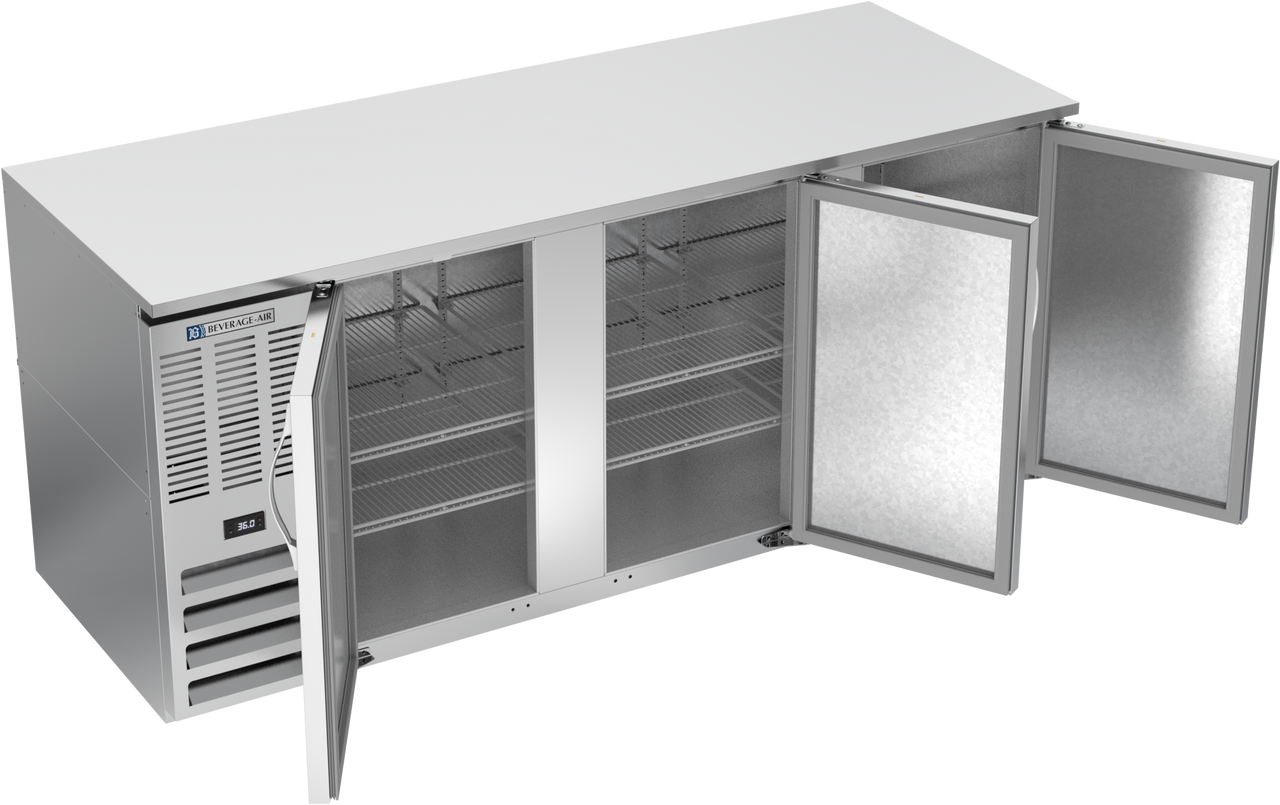 BB78HC-S | 78" Solid Doors Back Bar in Stainless Steel