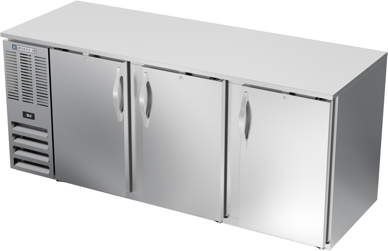 BB78HC-S | 78" Solid Doors Back Bar in Stainless Steel