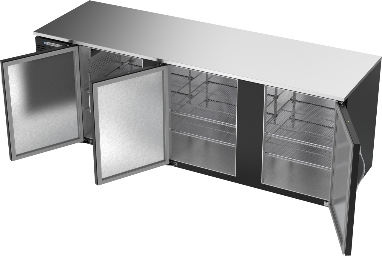 BB94HC-B | 94" Solid Doors Back Bar in Black