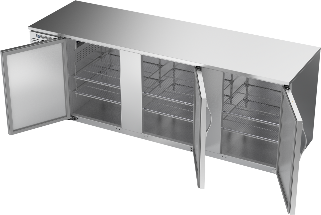 BB94HC-F-S | 94" Solid Doors Food Rated Back Bar in Stainless Steel
