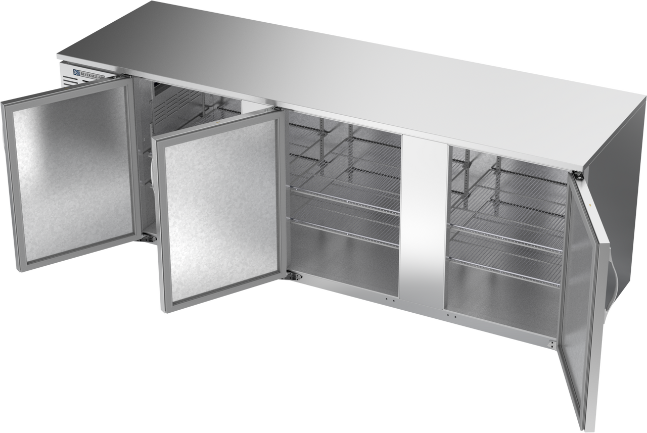 BB94HC-S | 94" Solid Doors Back Bar in Stainless Steel BB94HC-S | 94" Solid Doors Back Bar in Stainless Steel
