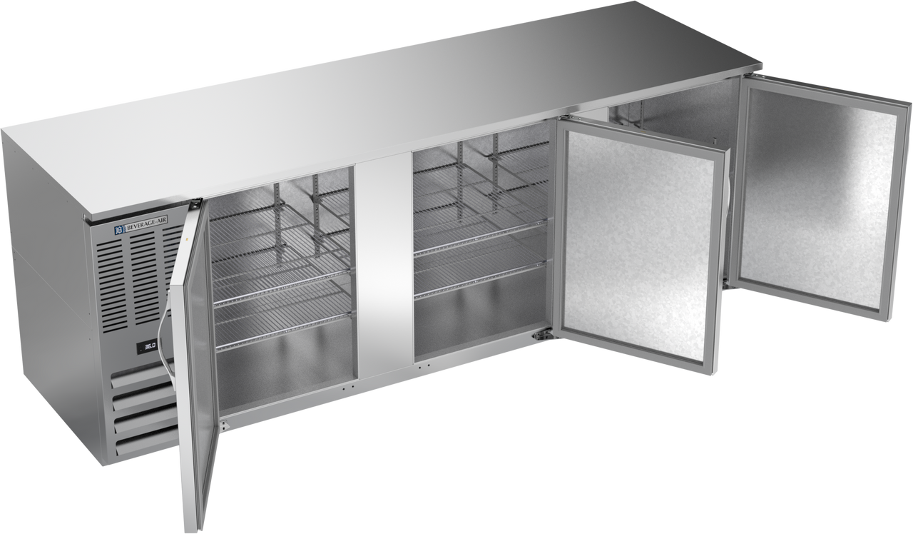 BB94HC-S | 94" Solid Doors Back Bar in Stainless Steel