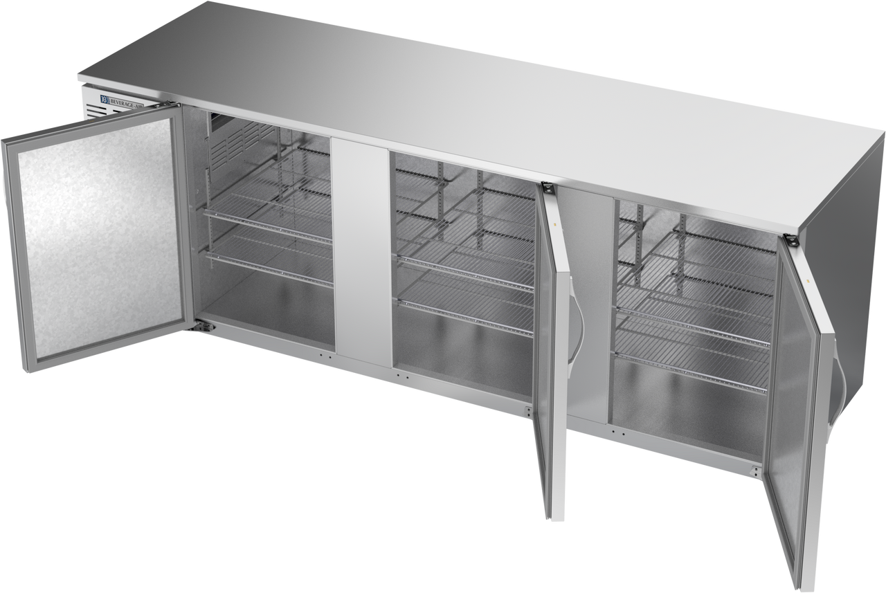 BB94HC-S | 94" Solid Doors Back Bar in Stainless Steel