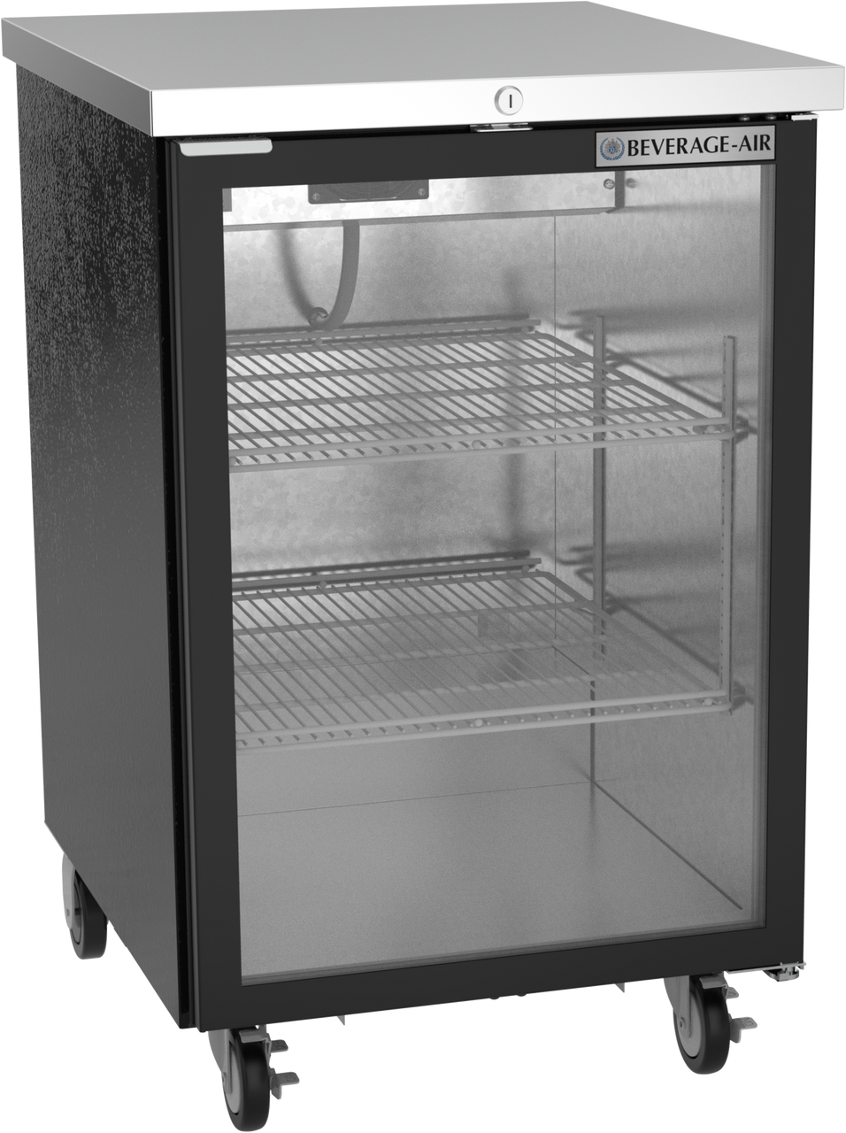 BB24HC-1-G-B | 24" Glass Door Back Bar in Black