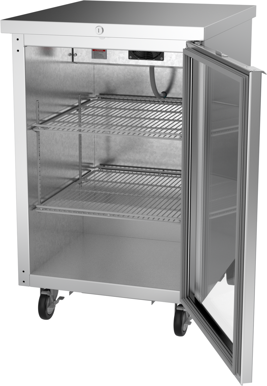 BB24HC-1-G-S | 24" Glass Door Back Bar in Stainless Steel