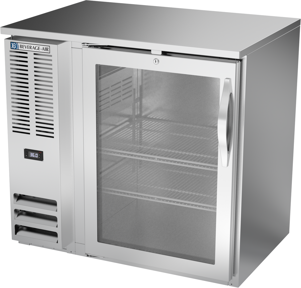BBN36HC-G-S | 36" Narrow Depth Glass Door Back Bar in Stainless Steel BBN36HC-G-S | 36" Narrow Depth Glass Door Back Bar in Stainless Steel