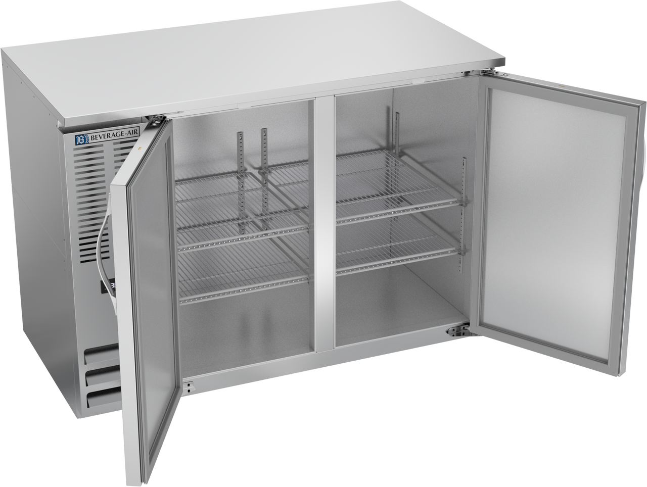 BBN48HC-F-S | 48" Narrow Depth Solid Doors Food Rated Back Bar in Stainless Steel BBN48HC-F-S | 48" Narrow Depth Solid Doors Food Rated Back Bar in Stainless Steel