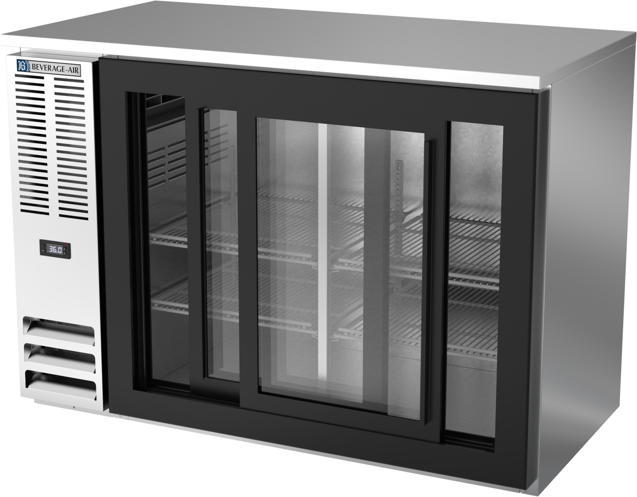 BBN48HC-GS-S | 48" Narrow Depth Sliding Glass Doors Back Bar in Stainless Steel BBN48HC-GS-S | 48" Narrow Depth Sliding Glass Doors Back Bar in Stainless Steel