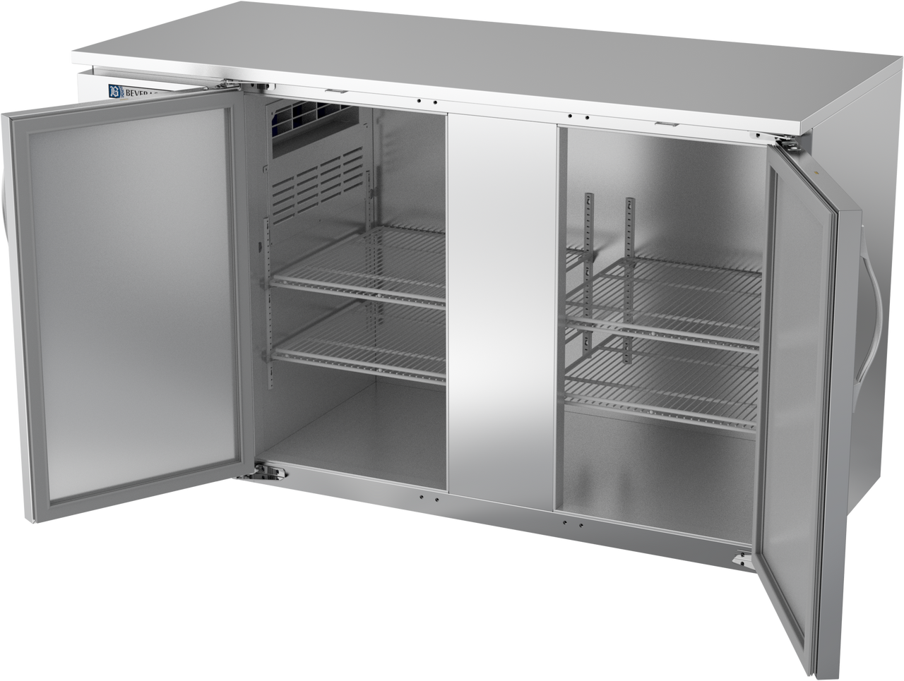 BBN58HC-F-S | 58" Narrow Depth Solid Doors Food Rated Back Bar in Stainless Steel BBN58HC-F-S | 58" Narrow Depth Solid Doors Food Rated Back Bar in Stainless Steel