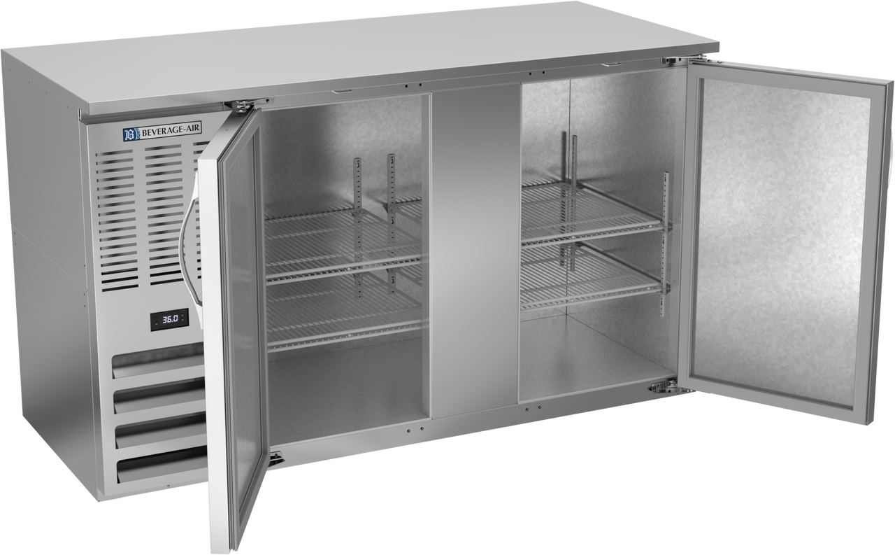 BBN58HC-S | 58" Narrow Depth Solid Doors Back Bar in Stainless Steel BBN58HC-S | 58" Narrow Depth Solid Doors Back Bar in Stainless Steel