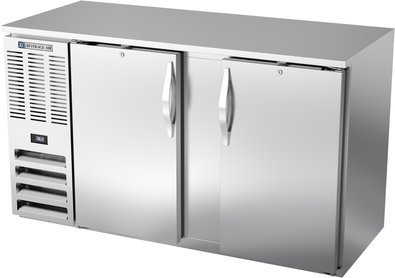 BBN58HC-S | 58" Narrow Depth Solid Doors Back Bar in Stainless Steel BBN58HC-S | 58" Narrow Depth Solid Doors Back Bar in Stainless Steel