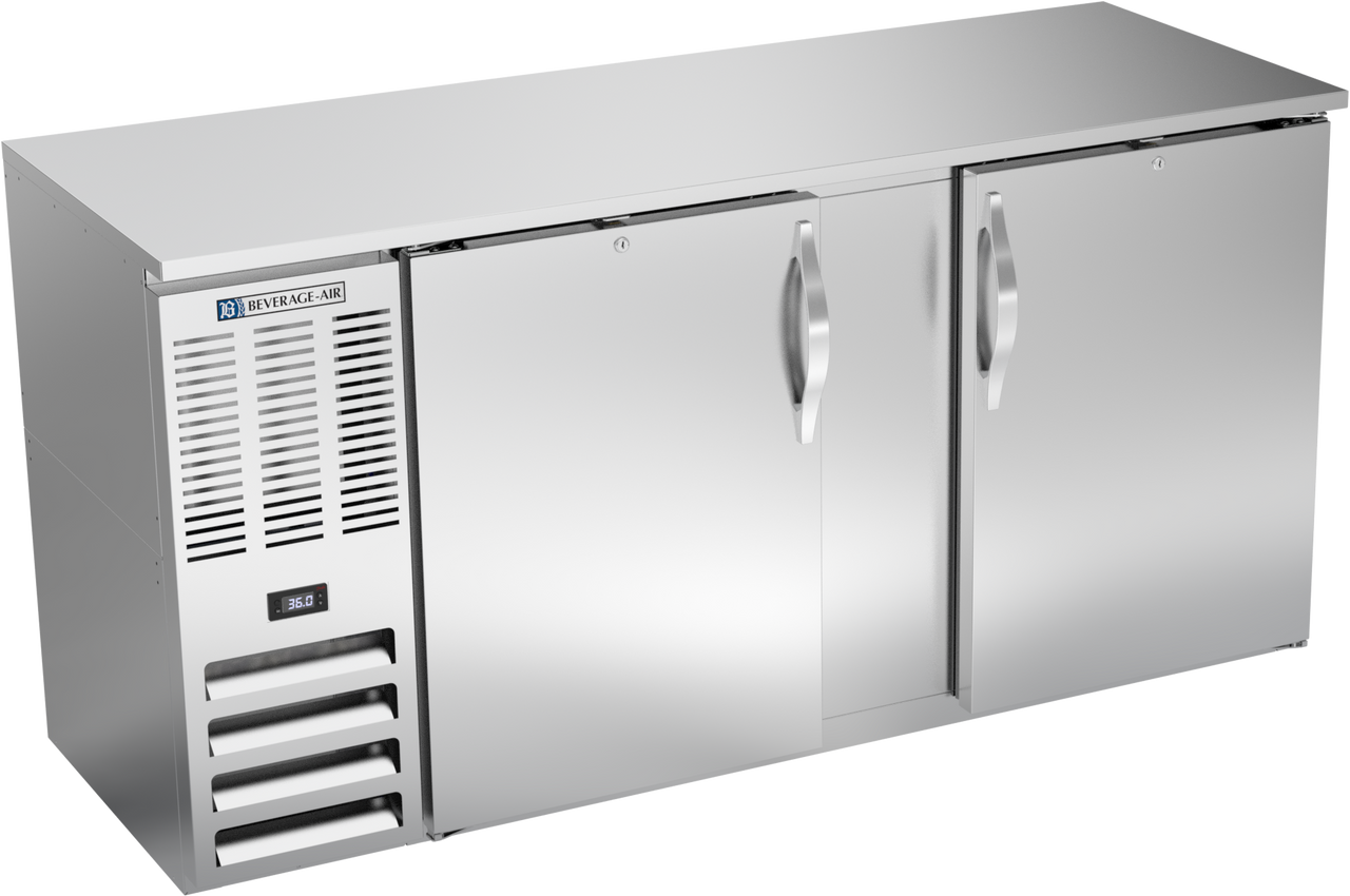 BBN68HC-F-S | 68" Narrow Depth Solid Doors Food Rated Back Bar in Stainless Steel BBN68HC-F-S | 68" Narrow Depth Solid Doors Food Rated Back Bar in Stainless Steel