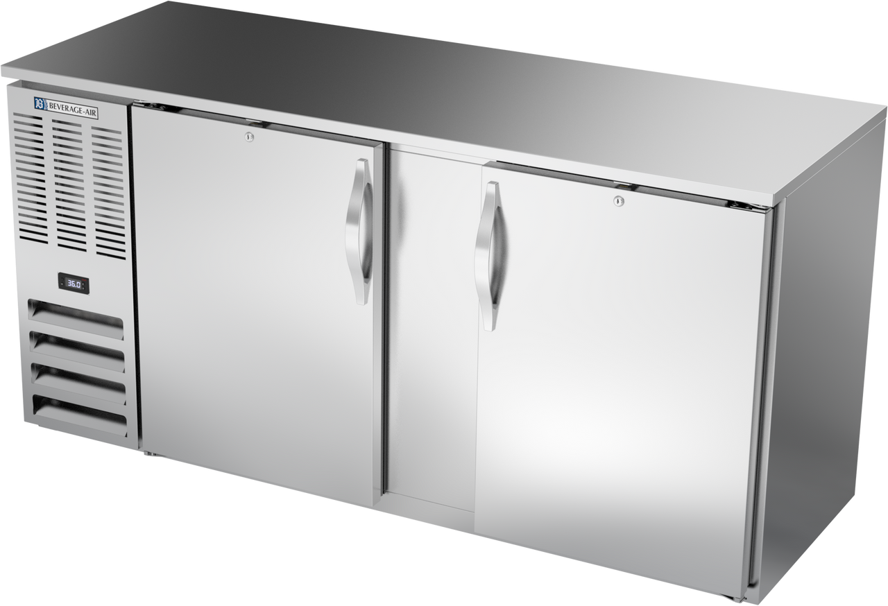 BBN68HC-F-S | 68" Narrow Depth Solid Doors Food Rated Back Bar in Stainless Steel BBN68HC-F-S | 68" Narrow Depth Solid Doors Food Rated Back Bar in Stainless Steel