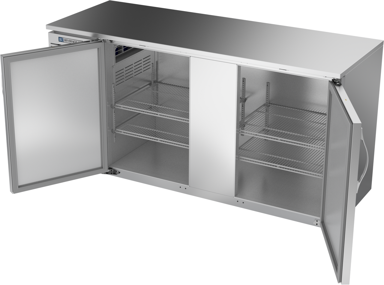 BBN68HC-F-S | 68" Narrow Depth Solid Doors Food Rated Back Bar in Stainless Steel BBN68HC-F-S | 68" Narrow Depth Solid Doors Food Rated Back Bar in Stainless Steel