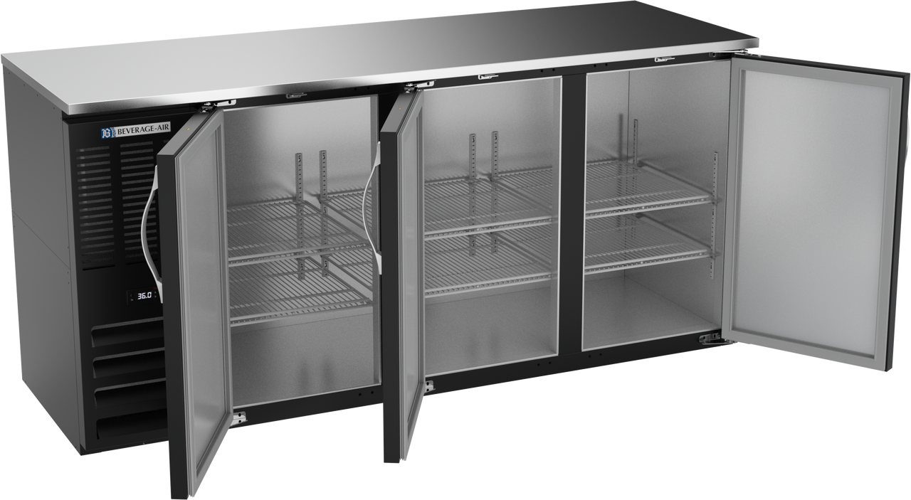 BBN72HC-F-B | 72" Narrow Depth Solid Doors Food Rated Back Bar in Black BBN72HC-F-B | 72" Narrow Depth Solid Doors Food Rated Back Bar in Black