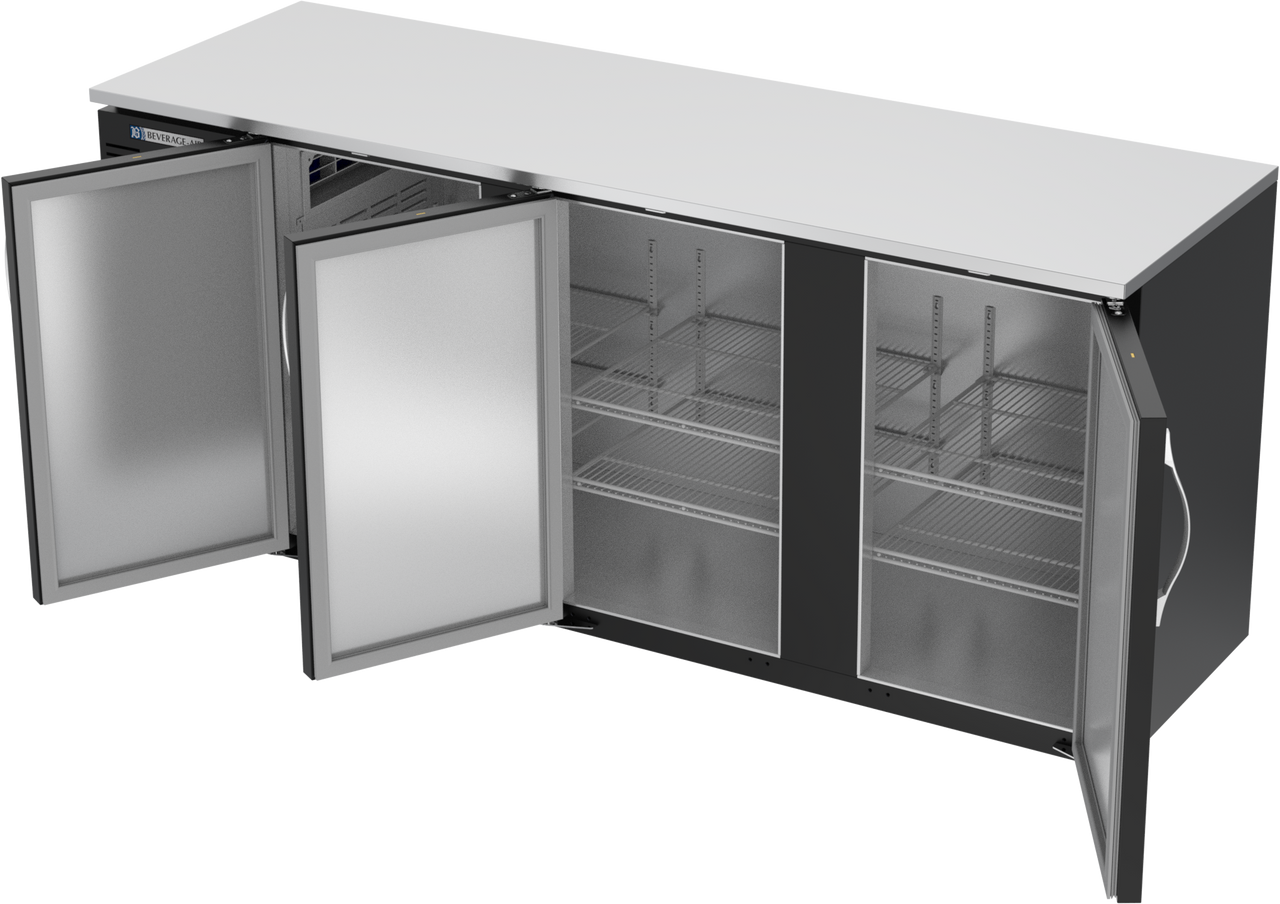 BBN78HC-F-B | 78" Narrow Depth Solid Doors Food Rated Back Bar in Black BBN78HC-F-B | 78" Narrow Depth Solid Doors Food Rated Back Bar in Black