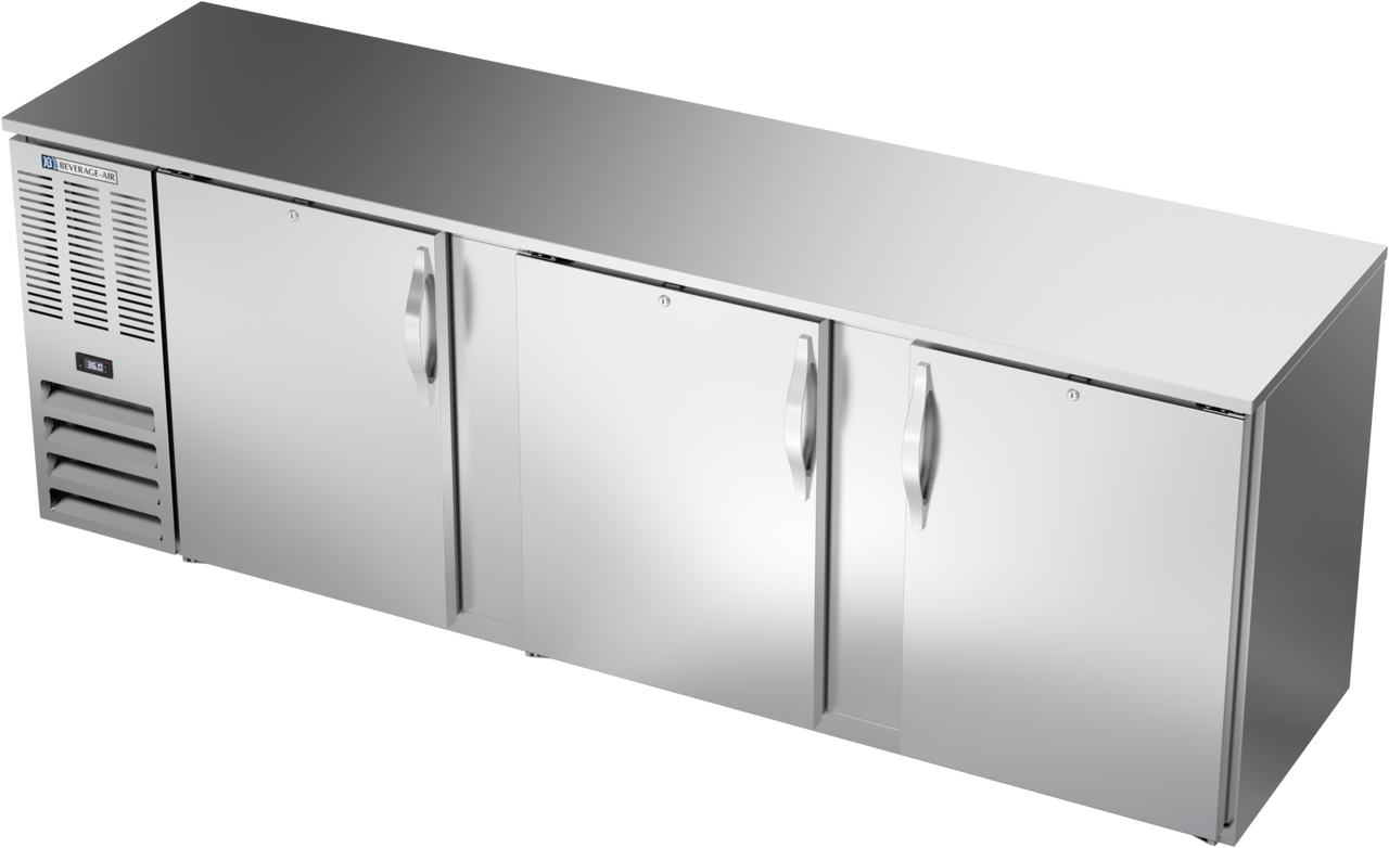 BBN94HC-S | 94" Narrow Depth Solid Doors Back Bar in Stainless Steel BBN94HC-S | 94" Narrow Depth Solid Doors Back Bar in Stainless Steel