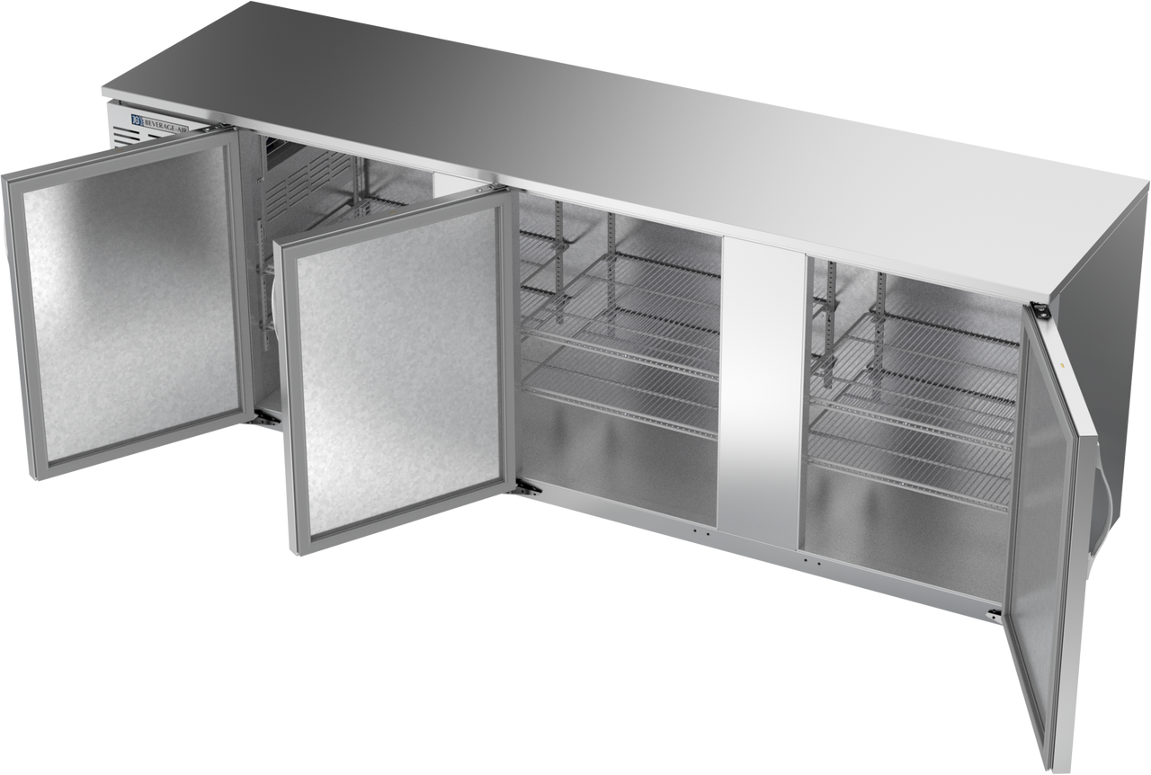 BBN94HC-S | 94" Narrow Depth Solid Doors Back Bar in Stainless Steel BBN94HC-S | 94" Narrow Depth Solid Doors Back Bar in Stainless Steel