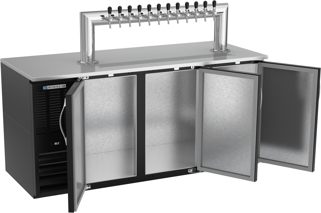 DD72HC-B-12T | 72" Twelve Tap Direct Draw Dispenser in Black