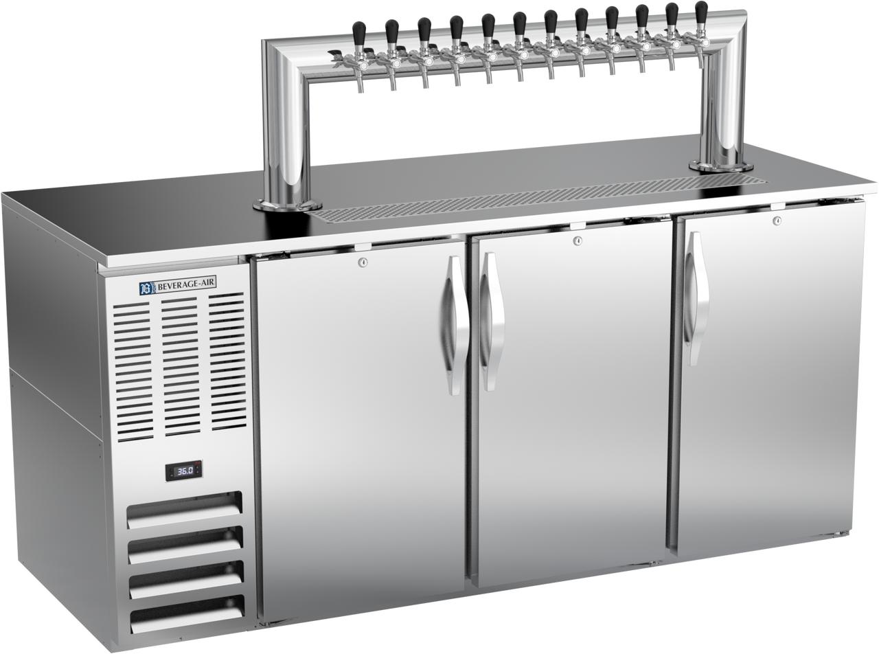 DD72HC-S-12T | 72" Twelve Tap Direct Draw Dispenser in Stainless Steel