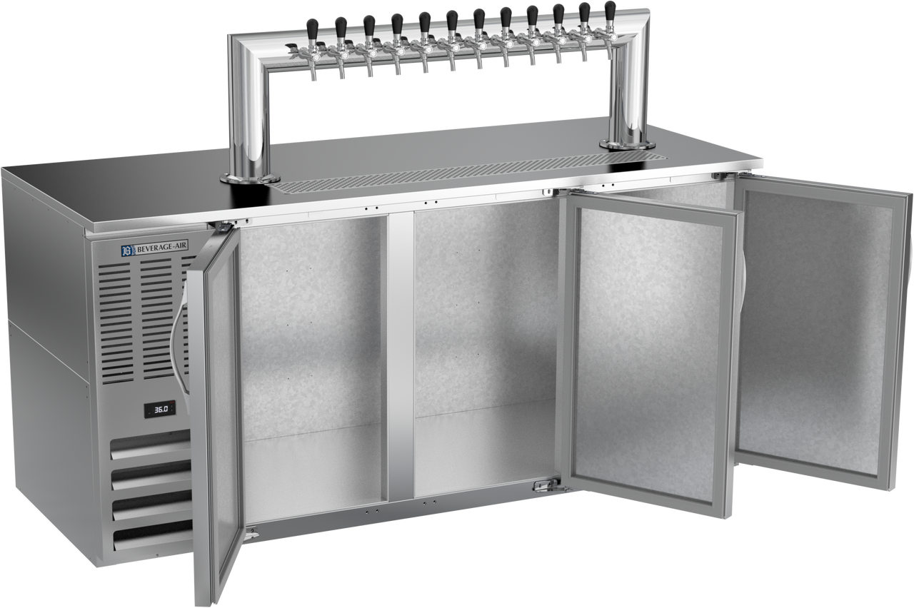 DD72HC-S-12T | 72" Twelve Tap Direct Draw Dispenser in Stainless Steel
