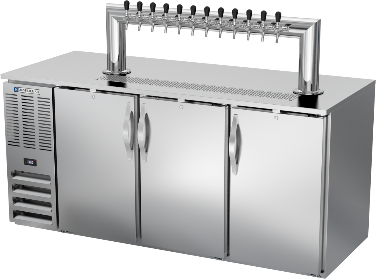 DD72HC-S-12T | 72" Twelve Tap Direct Draw Dispenser in Stainless Steel