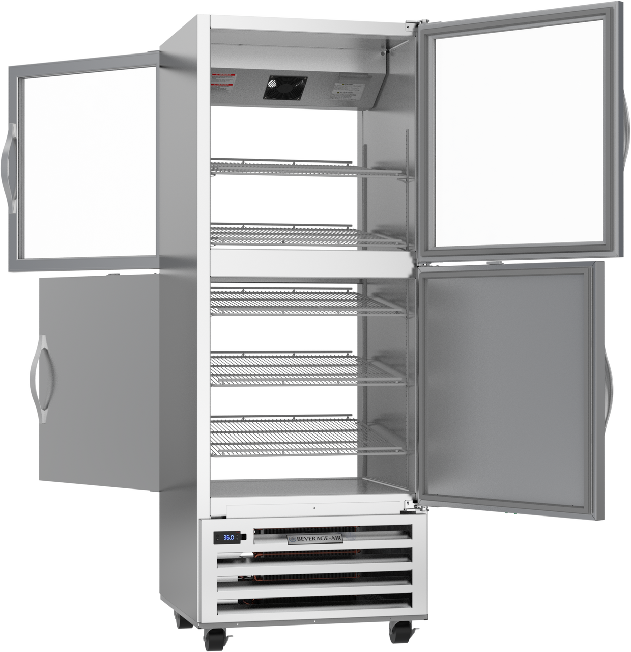 RID18HC-HGS | RI Series Half Glass Half Solid Pass-Thru Refrigerator