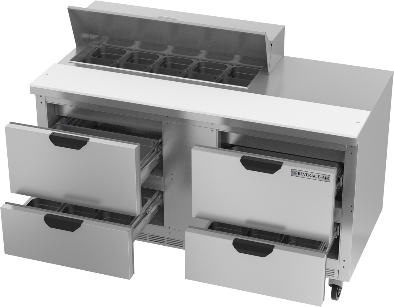 SPED60HC-10-4 | 60" Sandwich Prep Table Four Drawers Standard Top