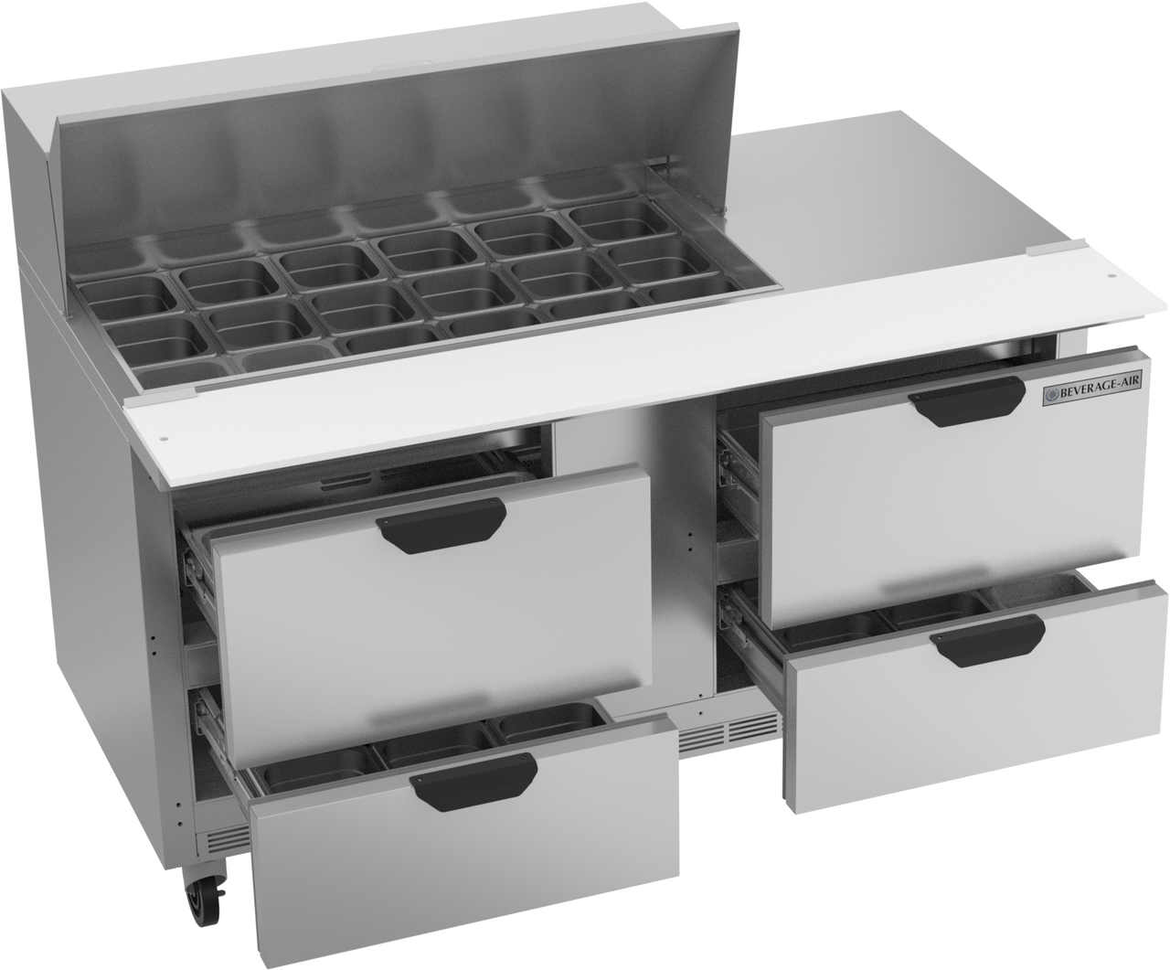 SPED60HC-18M-4 | 60" Sandwich Prep Table Four Drawers Mega Top