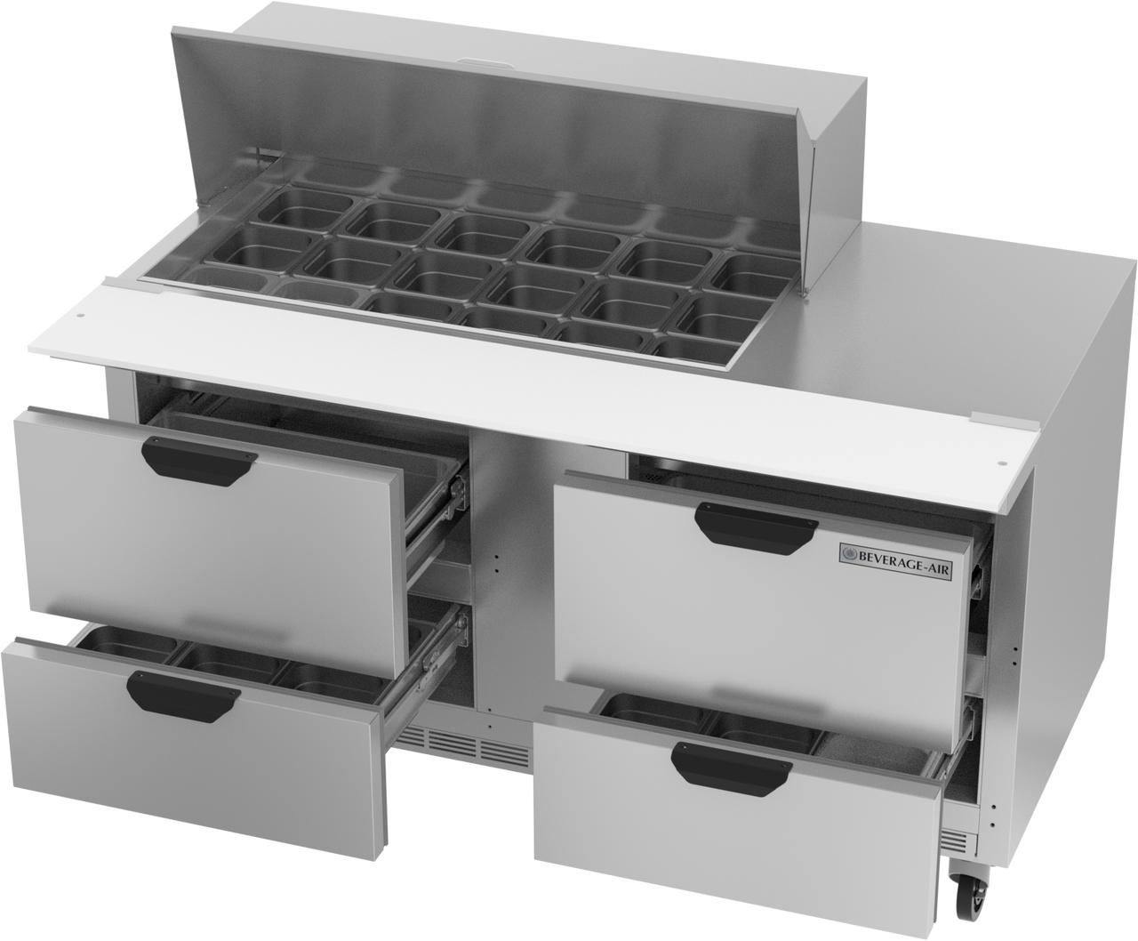 SPED60HC-18M-4 | 60" Sandwich Prep Table Four Drawers Mega Top