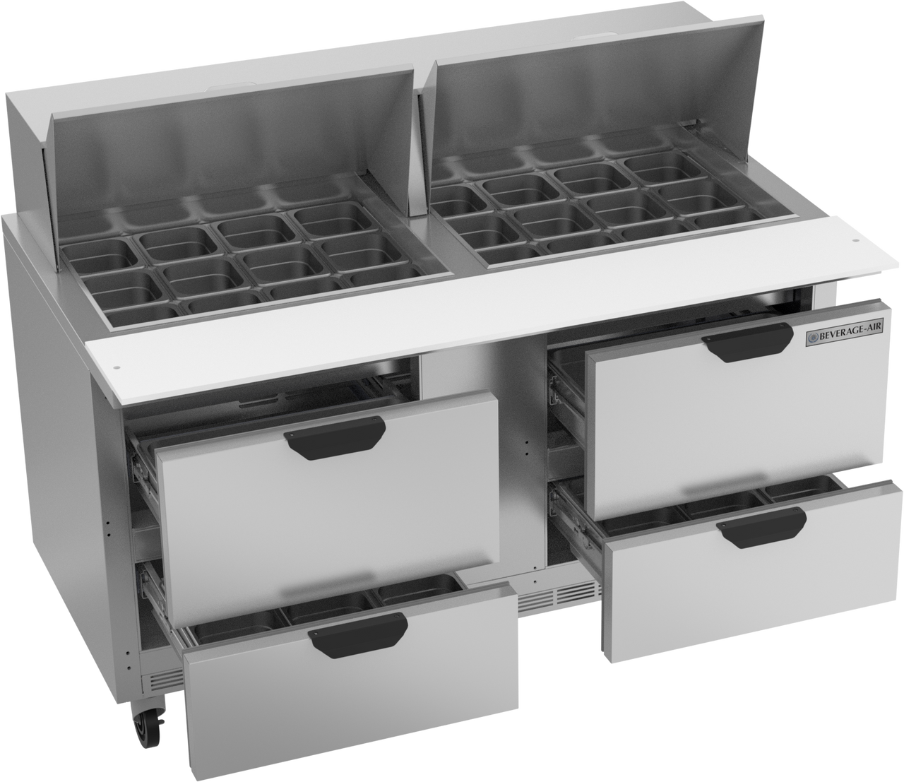 SPED60HC-24M-4 | 60" Sandwich Prep Table Four Drawers Mega Top