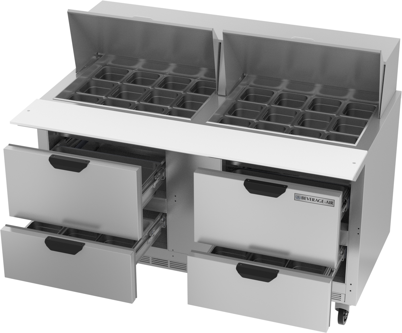 SPED60HC-24M-4 | 60" Sandwich Prep Table Four Drawers Mega Top