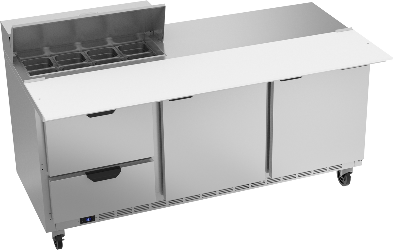 SPED72HC-08C-2 | 72" Sandwich Prep Table Two Drawers Two Doors with 17" Cutting Board