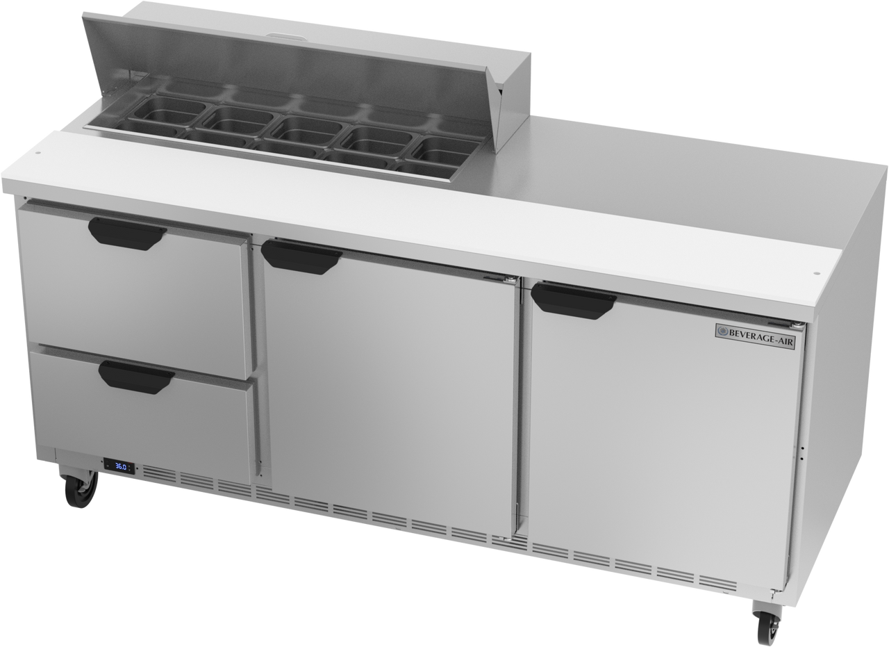 SPED72HC-10-2 | 72" Sandwich Prep Table Two Drawers Two Doors Standard Top