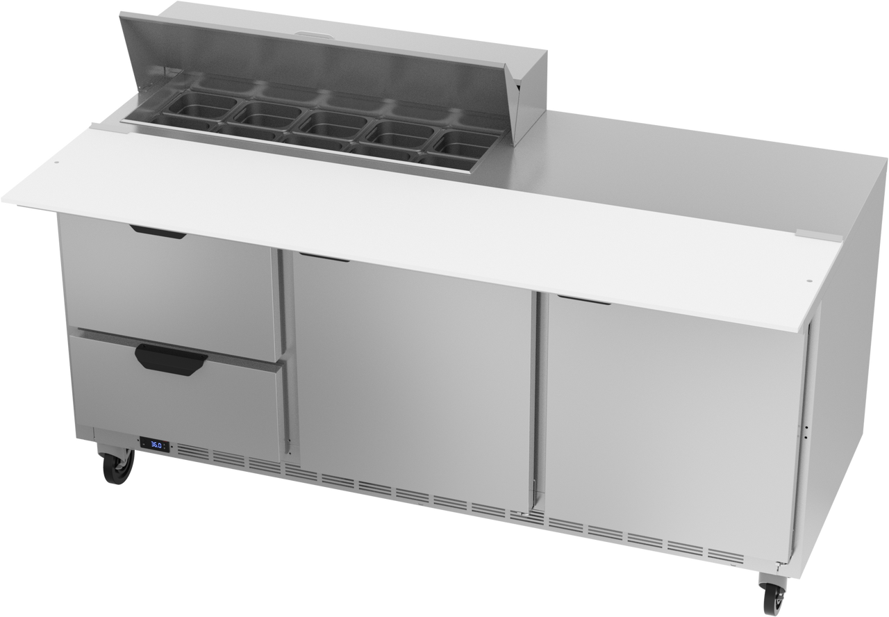 SPED72HC-10C-2 | 72" Sandwich Prep Table Two Drawers Two Doors with 17" Cutting Board